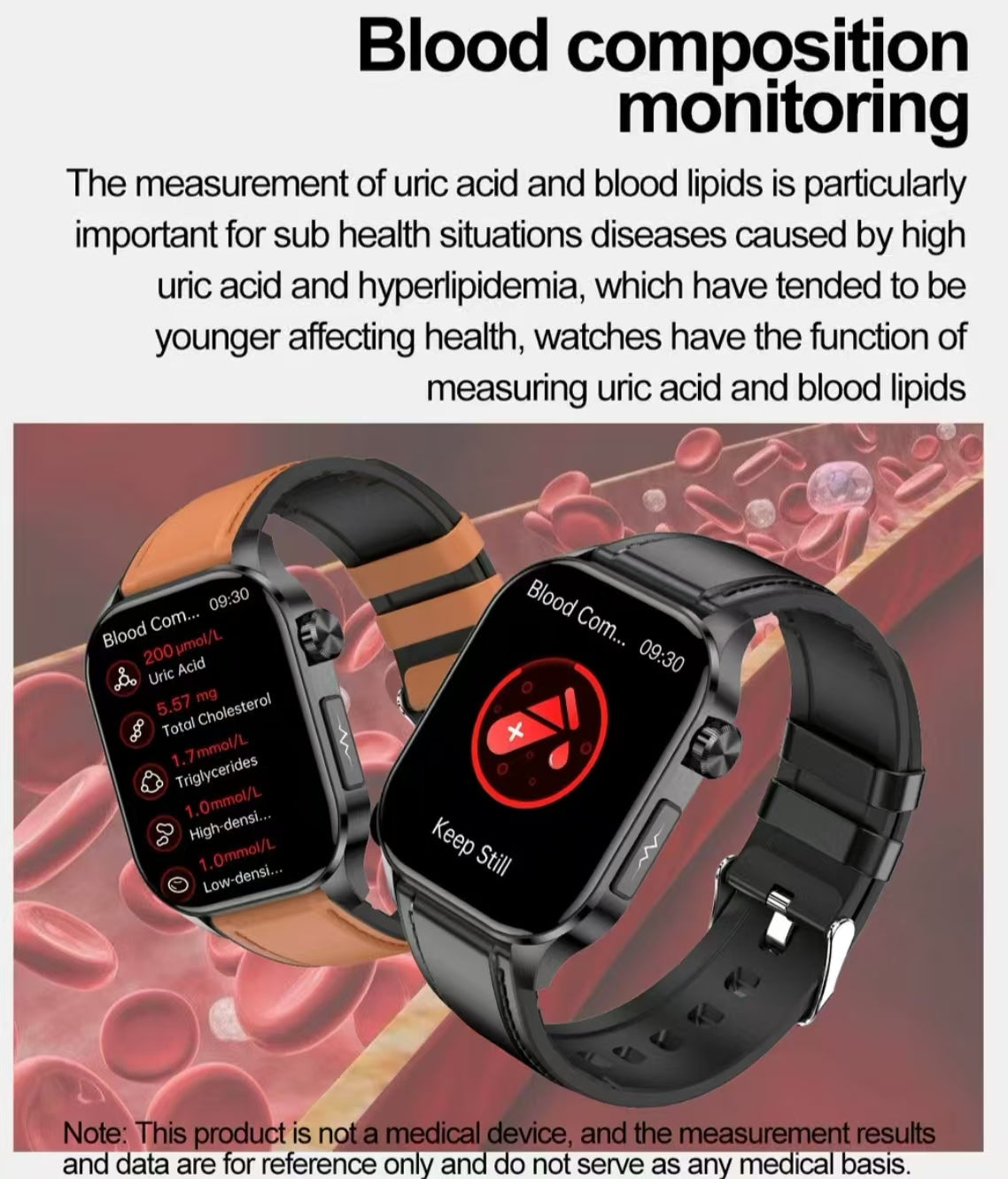 ET580 Smartwatch: 2.04-inch AMOLED Screen with ECG, Blood Pressure & Heart Rate Monitoring, Sports Activity and Step Tracking.