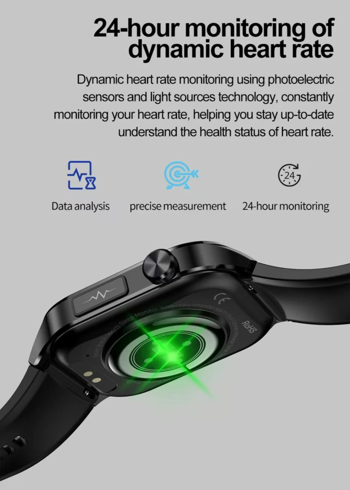 ET580 Smartwatch: 2.04-inch AMOLED Screen with ECG, Blood Pressure & Heart Rate Monitoring, Sports Activity and Step Tracking.
