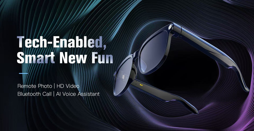 Smart Glasses with 8MP Photo/Video, Real-Time Translation, Bluetooth Calling & AI Assistant.