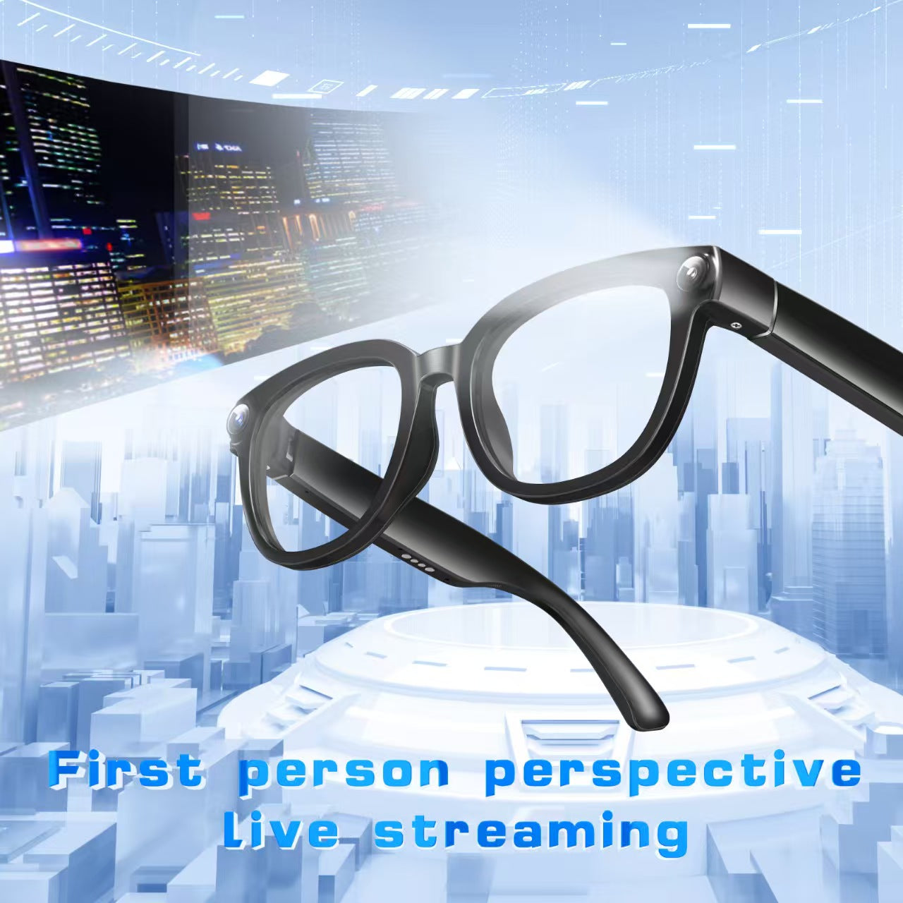 AI Translation Smart Glasses with 13MP Photochromic Lenses, Real-Time Translation, Image Stabilization for Photo/Video, Call Noise Cancellation & AI Assistant.