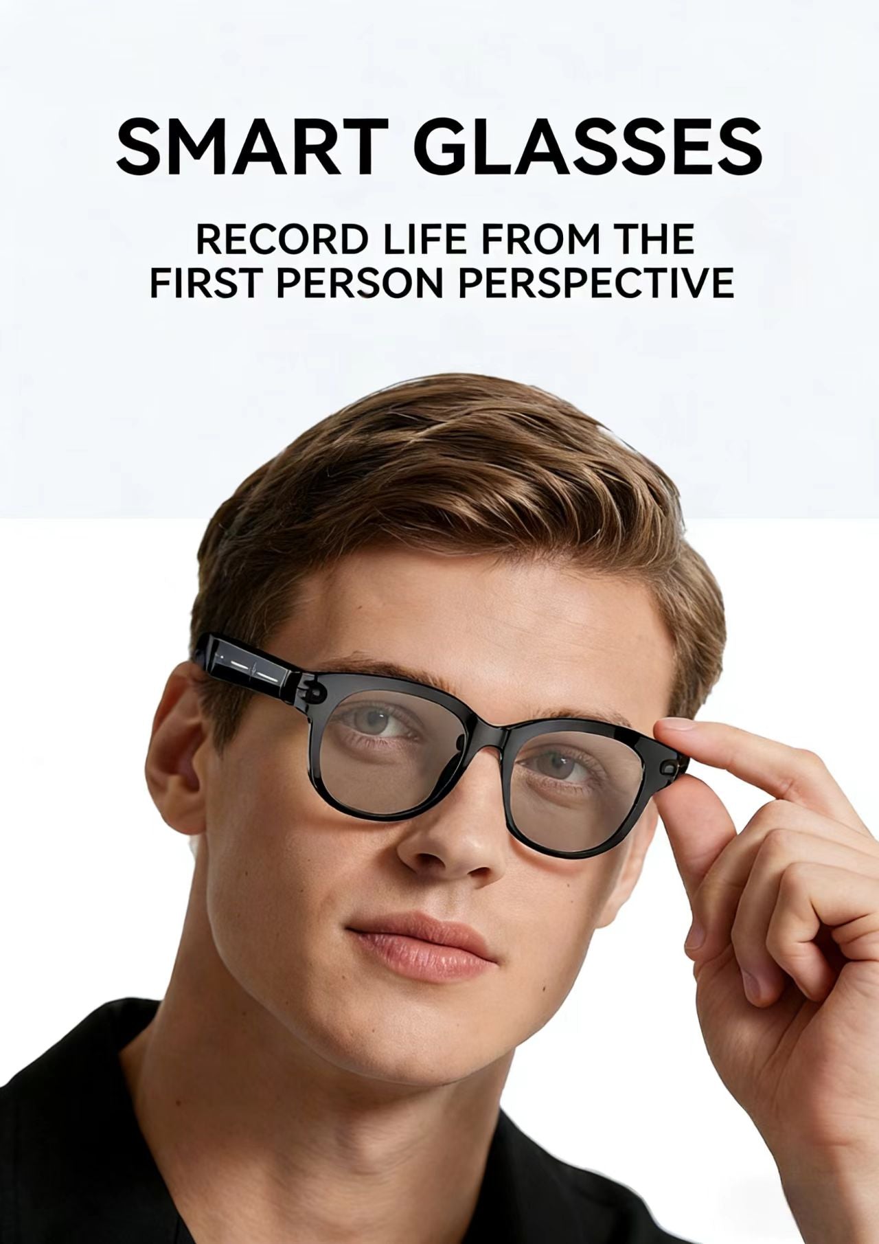 AI Smart Glasses 8MP Multifunctional HD Photo Capture Video Recording Object Recognition Call Function with Data Transmission, Model M89.