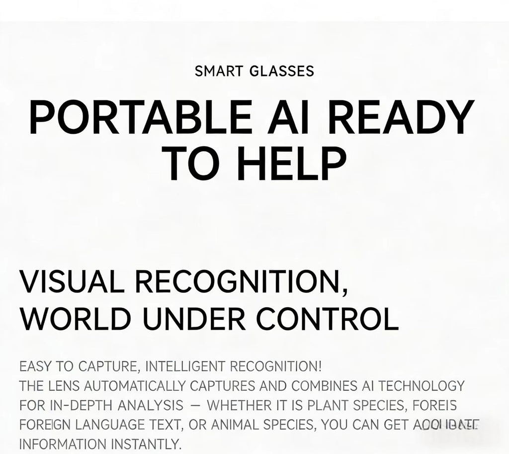 AI Smart Glasses 8MP Multifunctional HD Photo Capture Video Recording Object Recognition Call Function with Data Transmission, Model M89.