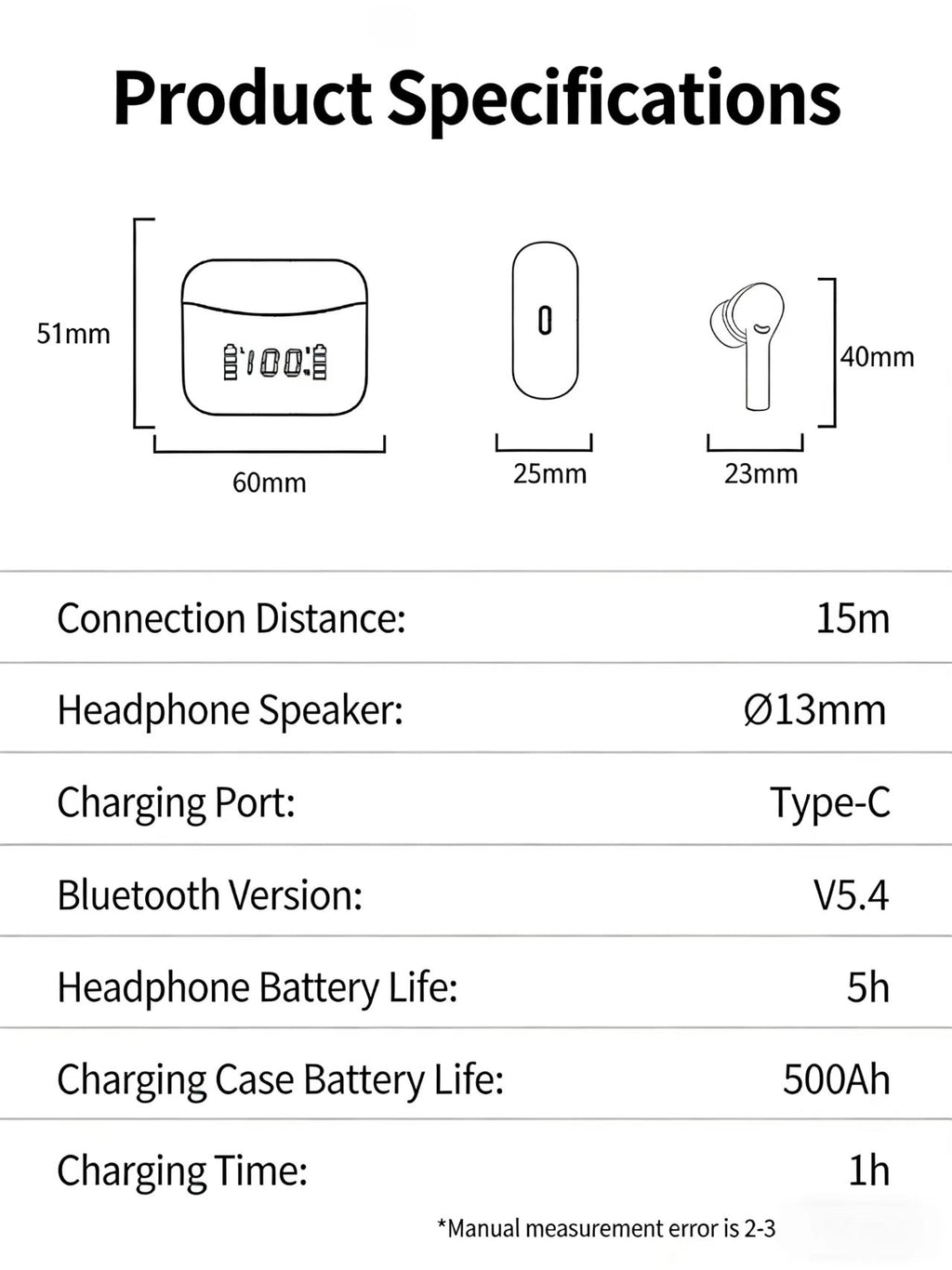 AI Smart Translation Bluetooth Earphones: Active Noise Cancellation (ANC), Supports Multilingual Real-Time Interpretation.