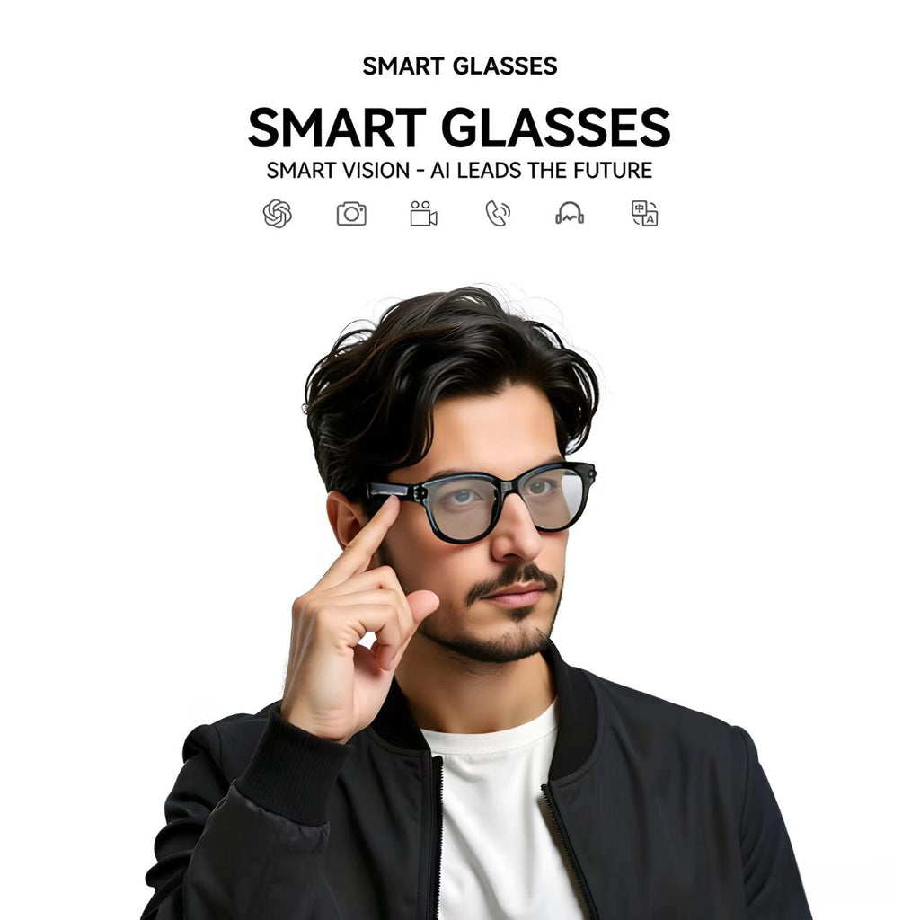 AI Smart Glasses 8MP Multifunctional HD Photo Capture Video Recording Object Recognition Call Function with Data Transmission, Model M89.