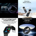4-in-1 Smart Future Tech & Health Bundle: Tech-Enabled Smart Glasses + 4K Action Camera + ECG Call Health Watch + Smart Ring (Future at Your Fingertips)